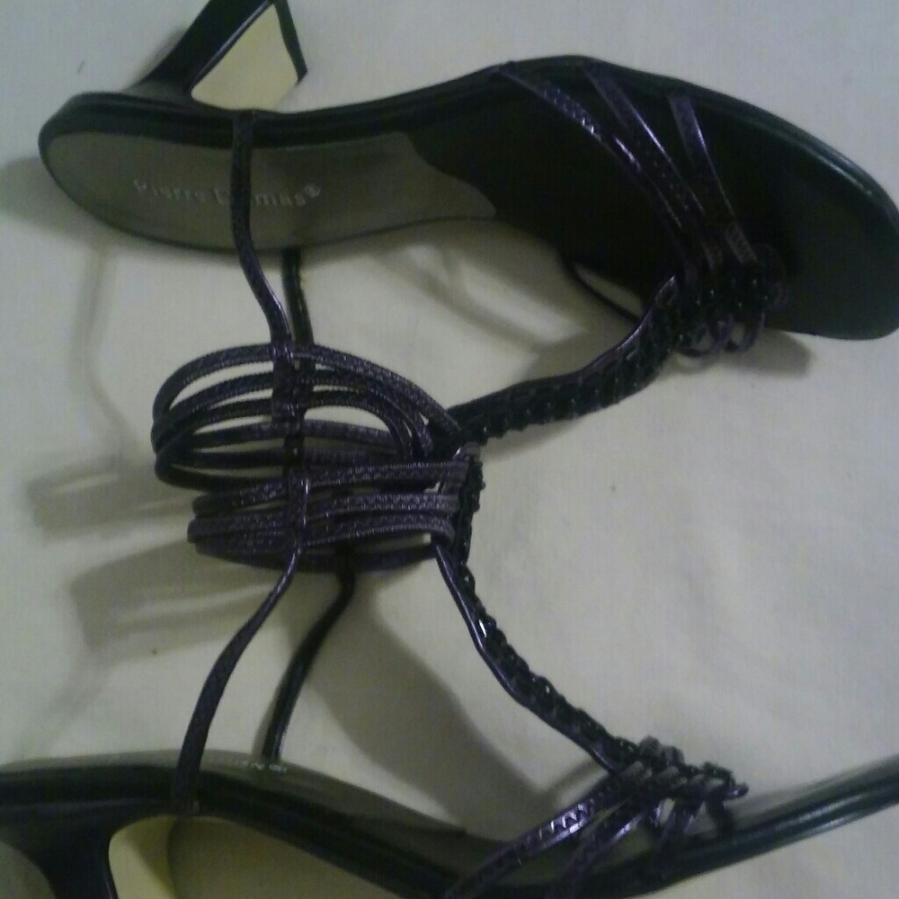 SOLD!!! Pierre Dumas Purple/ Black Slingback shoes - Picture 4 of 6